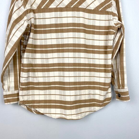 Everlane The Oversized Shirt Jacket Camel‎ Plaid Shacket 100% Cotton Size Small - Picture 9 of 12
